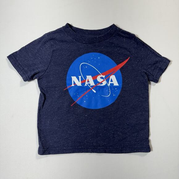 NASA Toddler T-Shirt 2T Blue Speckle Short Sleeve Logo Graphic Tee Mad Engine - Picture 1 of 3